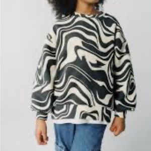 ZARA Girls Sweatshirt Black White Size US6